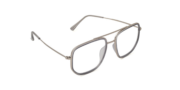  Grey Full Frame Square Eyeglasses for Men and Women