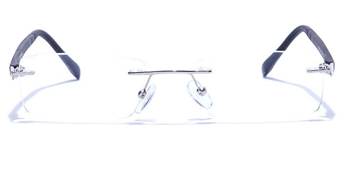  Silver Rimless Rectangle Eyeglasses for Men and Women