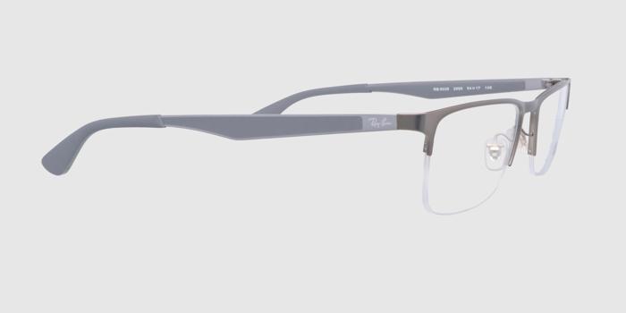  Grey Half rim Rectangle Eyeglasses for Men