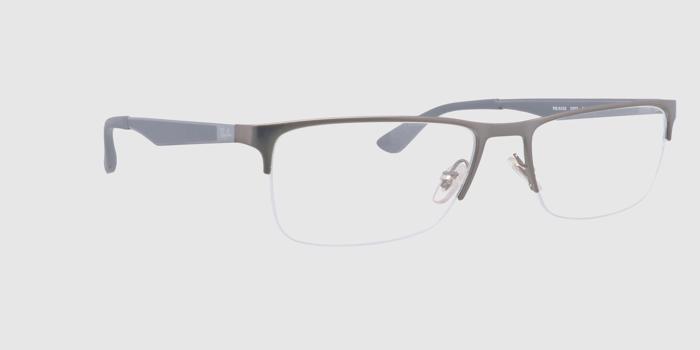  Grey Half rim Rectangle Eyeglasses for Men