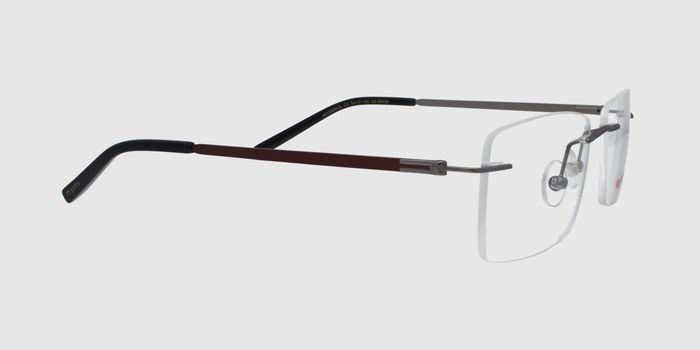  Grey Rimless Rectangle Eyeglasses for Men and Women