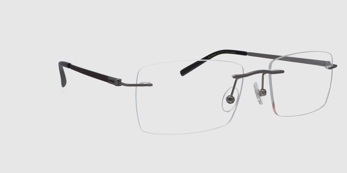  Grey Rimless Rectangle Eyeglasses for Men and Women