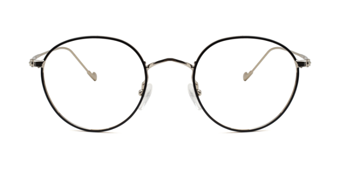  Silver Full Frame Round Eyeglasses for Men and Women