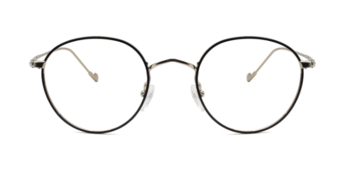  Silver Full Frame Round Eyeglasses for Men and Women