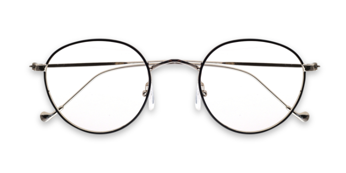  Silver Full Frame Round Eyeglasses for Men and Women