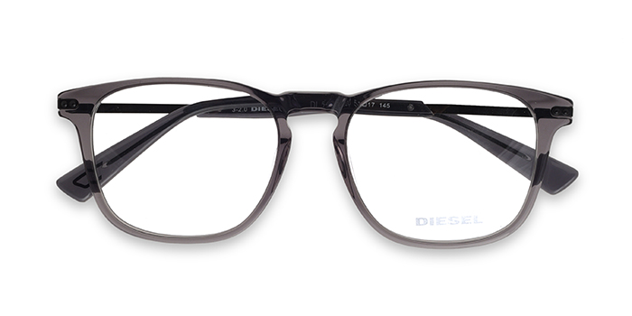 Diesel Grey Full Frame Square Eyeglasses for Men and Women