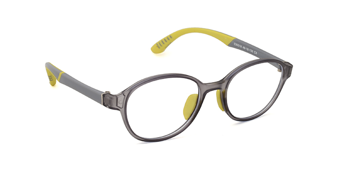  Grey Full Frame Round Eyeglasses for Kids