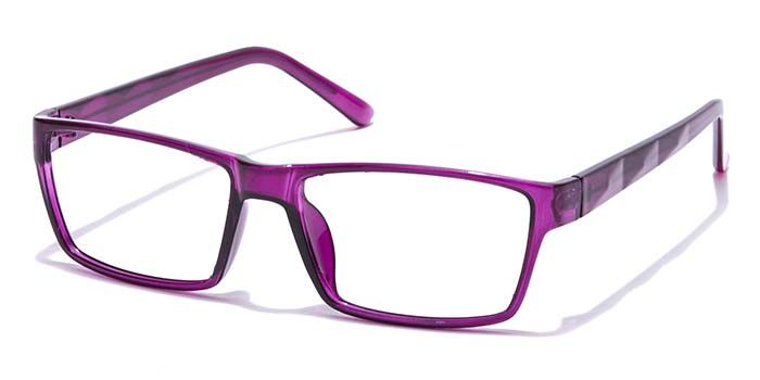  Glossy Purple Full Frame Rectangle Eyeglasses for Women