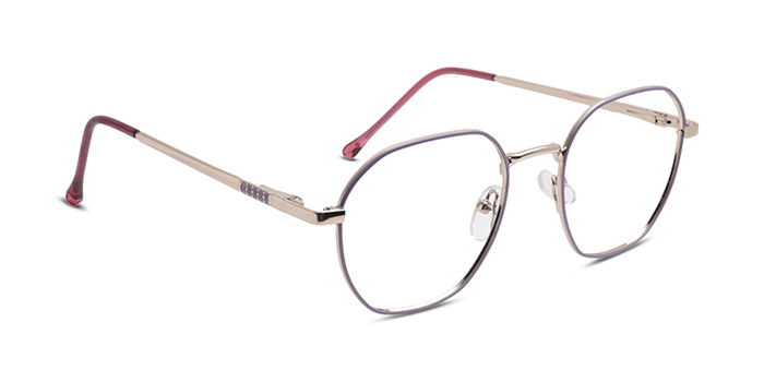  Purple Full Frame Hexagon Computer Glasses for Women