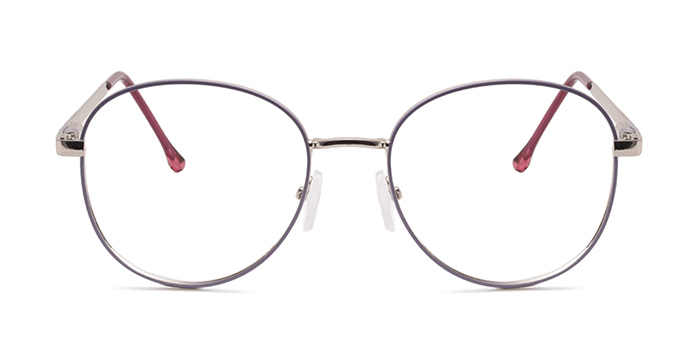  Purple Full Frame Round Computer Glasses for Women