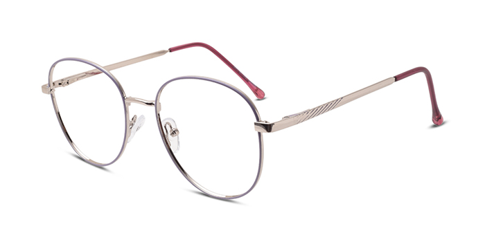  Purple Full Frame Round Computer Glasses for Women