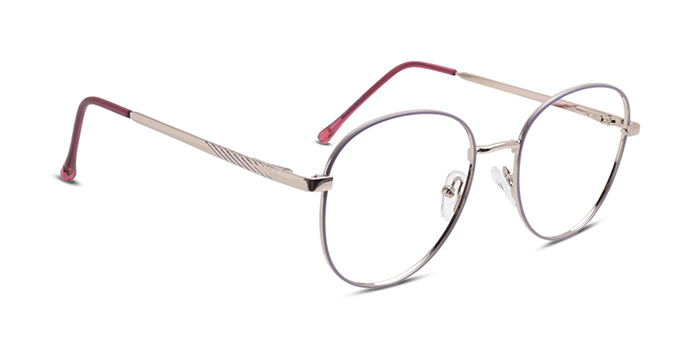  Purple Full Frame Round Computer Glasses for Women