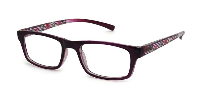  Purple Full Frame Rectangle Computer Glasses for Kids