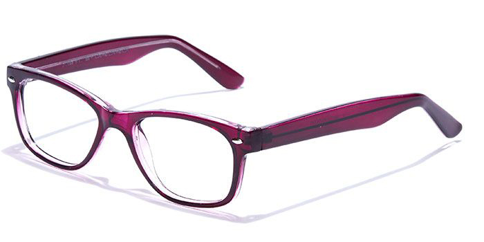  Glossy Purple Full Frame Wayfarer Eyeglasses for Women