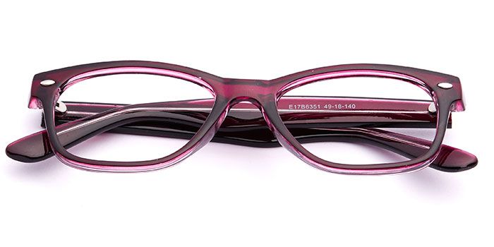  Glossy Purple Full Frame Wayfarer Eyeglasses for Women