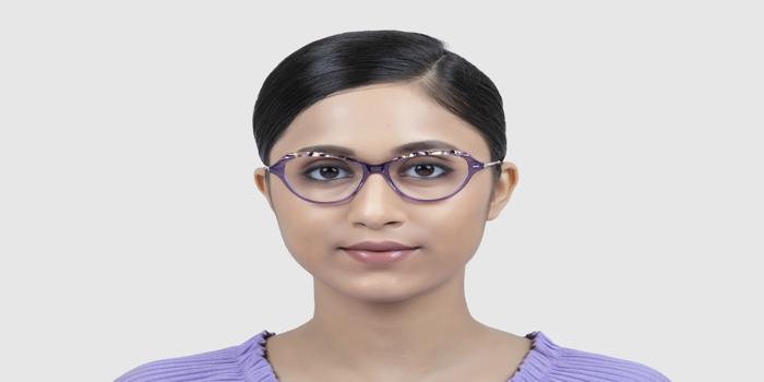  Purple Full frame Cat eye Eyeglasses for Women