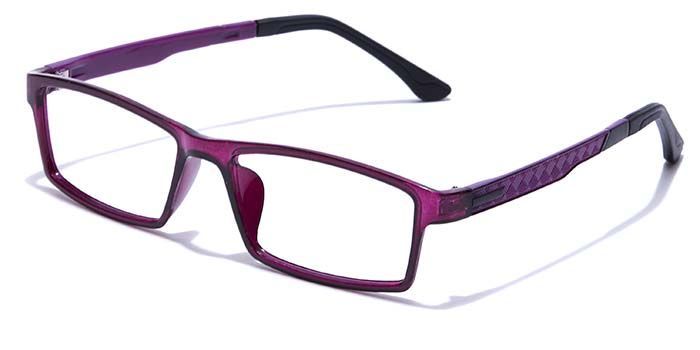  Glossy Purple Full Frame Rectangle Computer Glasses for Women