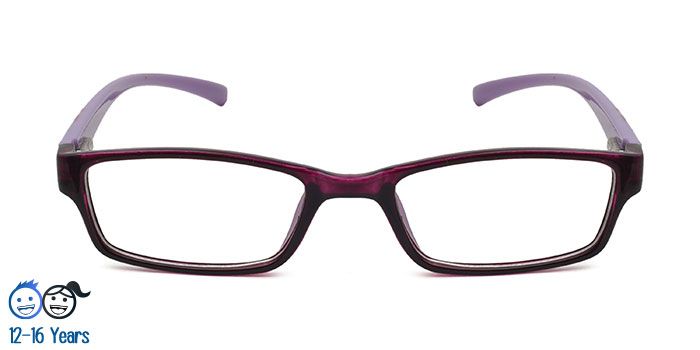  Purple Full Frame Rectangle Computer Glasses for Kids