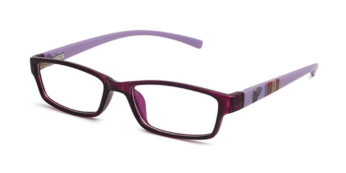  Purple Full Frame Rectangle Computer Glasses for Kids