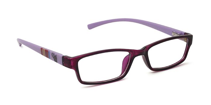  Purple Full Frame Rectangle Computer Glasses for Kids