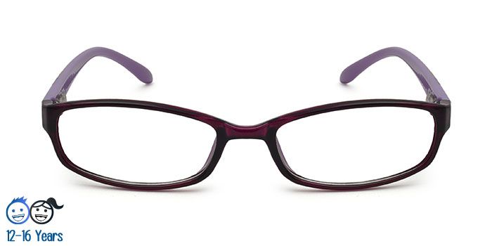  Purple Full Frame Rectangle Computer Glasses for Kids