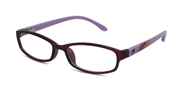  Purple Full Frame Rectangle Computer Glasses for Kids