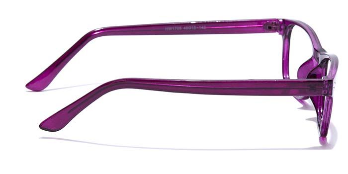  Glossy Purple Full Frame Rectangle Eyeglasses for Women