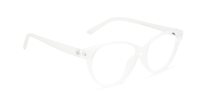  White Full Frame Oval Eyeglasses for Women