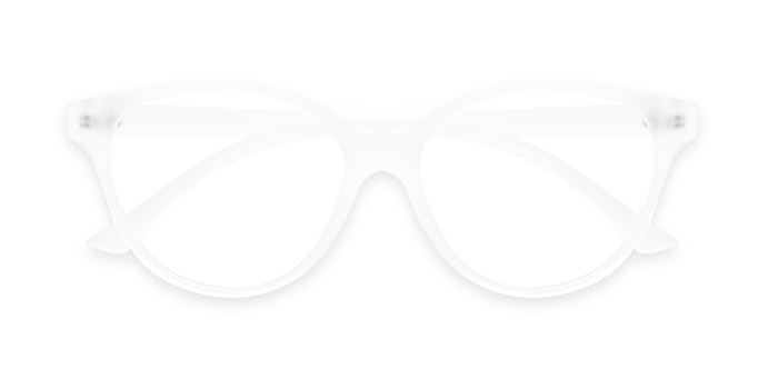  White Full Frame Oval Eyeglasses for Women