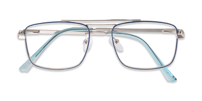  Blue Full Frame Square Computer Glasses for Men and Women