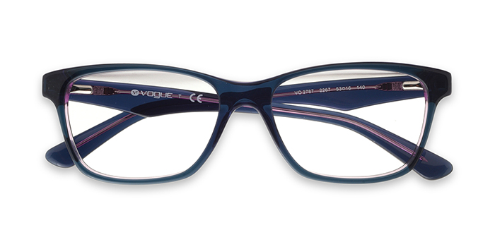 VOGUE Blue Full Frame Rectangle Eyeglasses for Women
