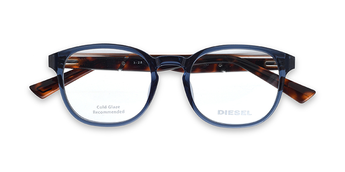 Diesel Blue Full Frame Round Eyeglasses for Men and Women