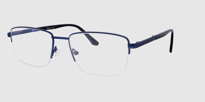  Blue Half rim Rectangle Eyeglasses for Men