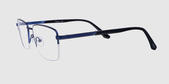  Blue Half rim Rectangle Eyeglasses for Men