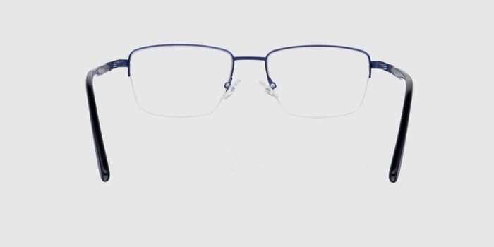  Blue Half rim Rectangle Eyeglasses for Men