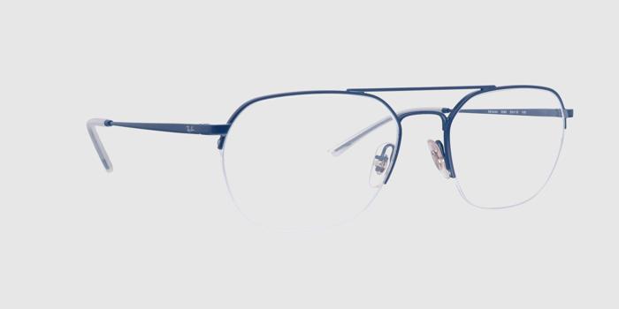  Blue Half rim Aviator Eyeglasses for Men and Women