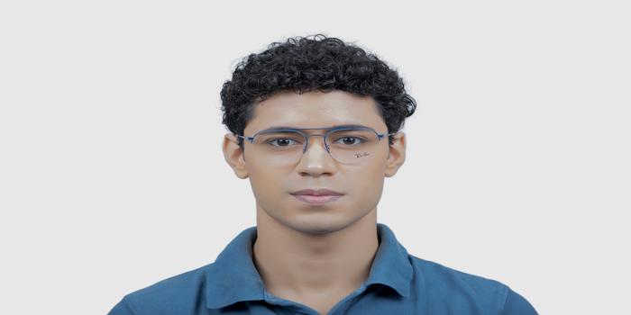  Blue Half rim Aviator Eyeglasses for Men and Women