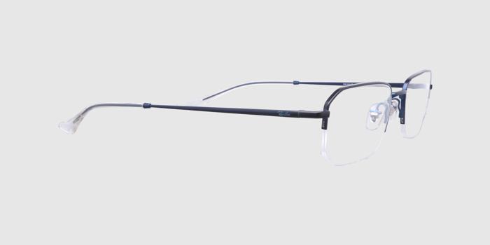  Blue Half rim Hexagon Eyeglasses for Men