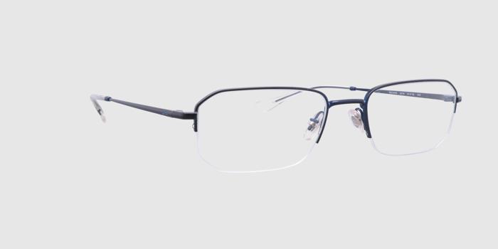  Blue Half rim Hexagon Eyeglasses for Men