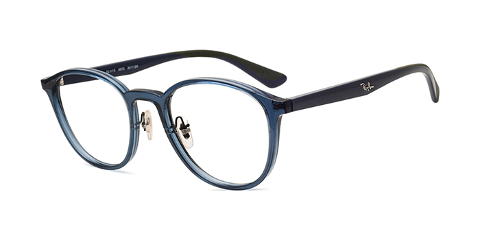 Ray-Ban Blue Full Frame Round Eyeglasses for Men and Women
