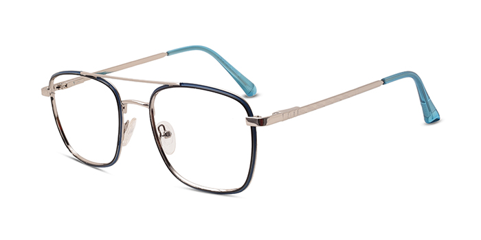  Blue Full Frame Square Eyeglasses for Men and Women