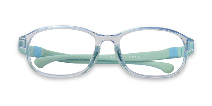  Blue Full Frame Oval Eyeglasses for Kids