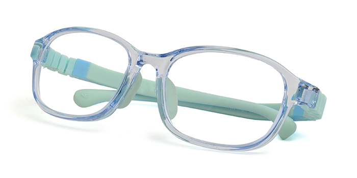  Blue Full Frame Oval Eyeglasses for Kids