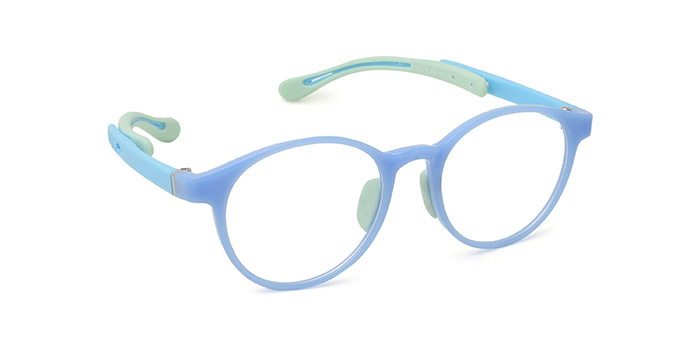  Blue Full Frame Round Eyeglasses for Kids