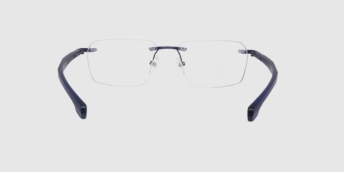  Blue Rimless Rectangle Eyeglasses for Men and Women