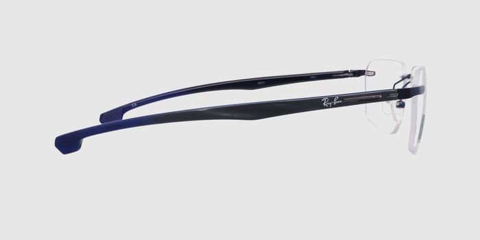  Blue Rimless Rectangle Eyeglasses for Men and Women