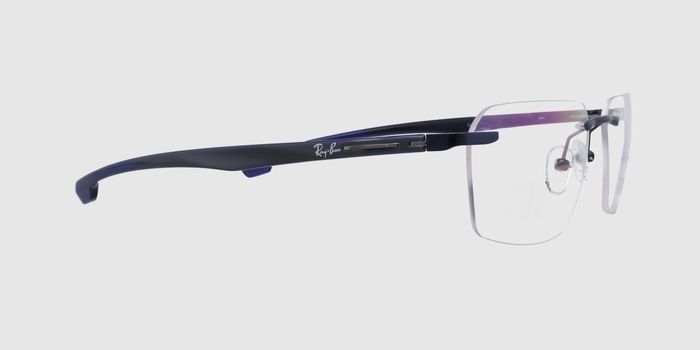  Blue Rimless Rectangle Eyeglasses for Men and Women