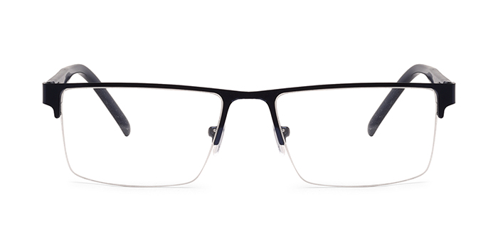  Blue Half Frame Rectangle Eyeglasses for Men and Women