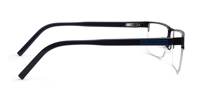  Blue Half Frame Rectangle Eyeglasses for Men and Women