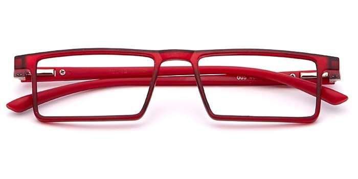  Matte Red Full Frame Rectangle Eyeglasses for Men and Women